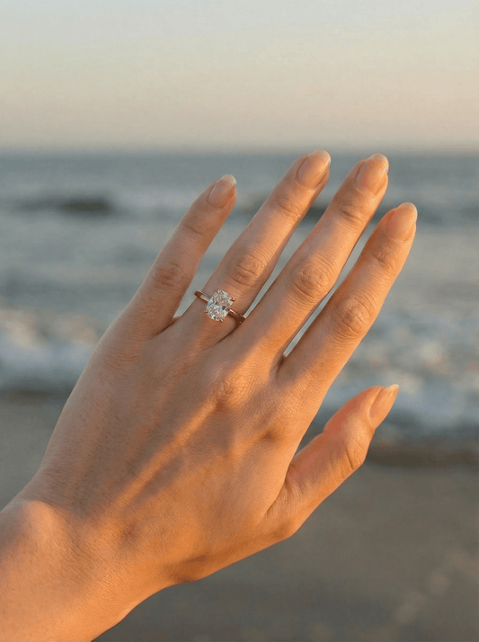 Elongated Cushion Solitaire Moissanite Engagement Ring - Moissanite Engagement Rings