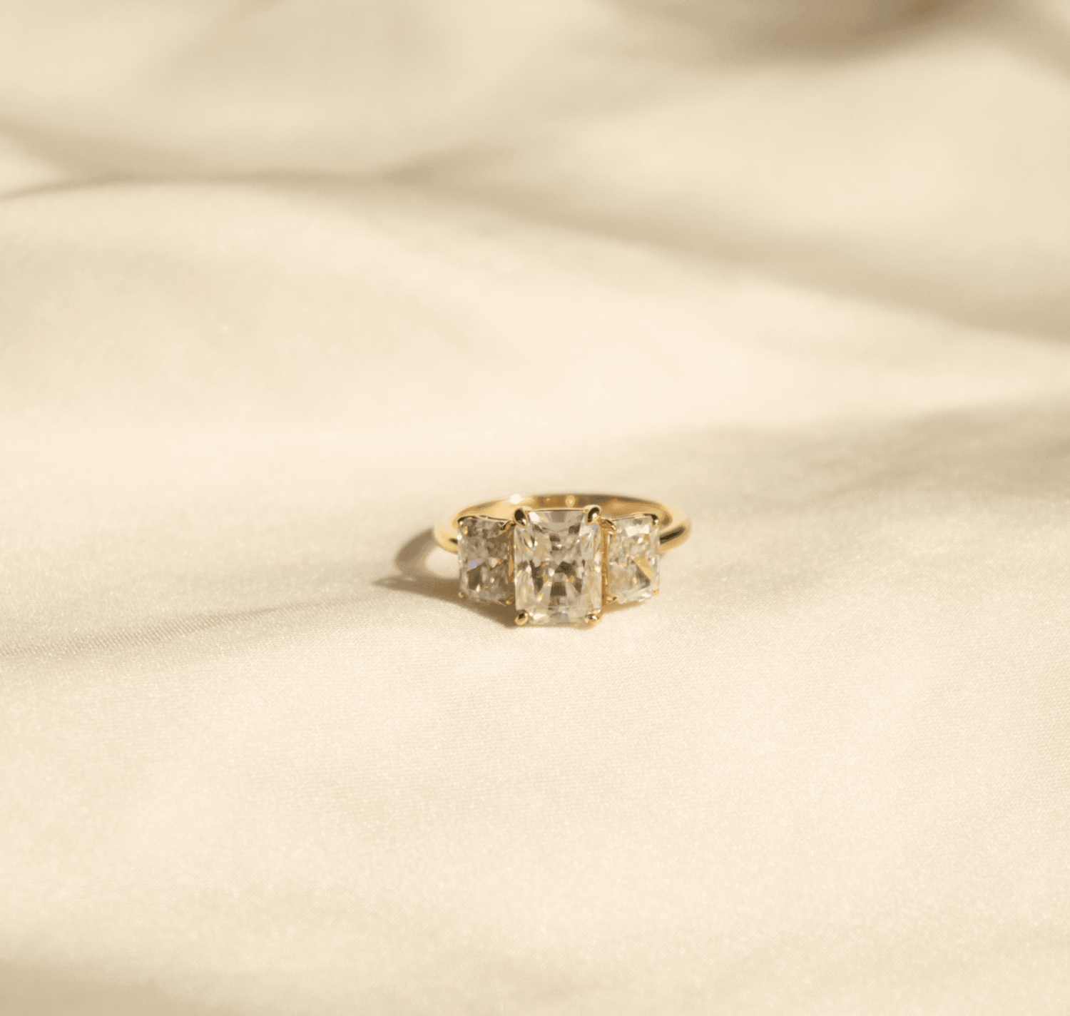 Trilogy Moissanite Engagement Rings - Moissanite Engagement Rings