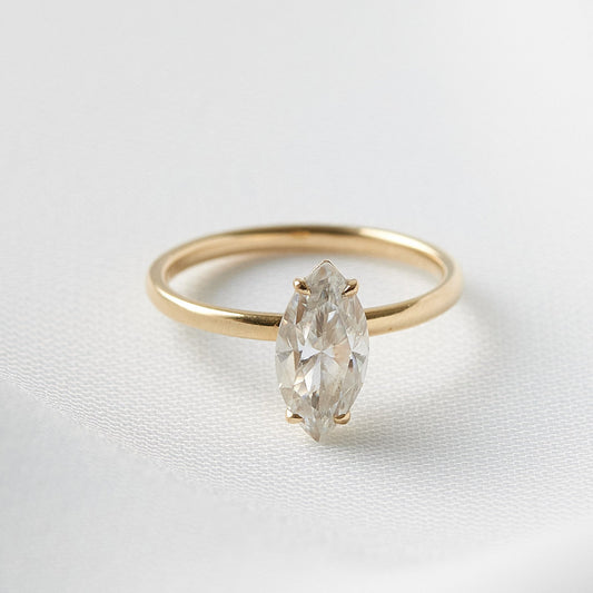 Marquise Solitaire Diamond Engagement Ring - Moissanite Engagement Rings