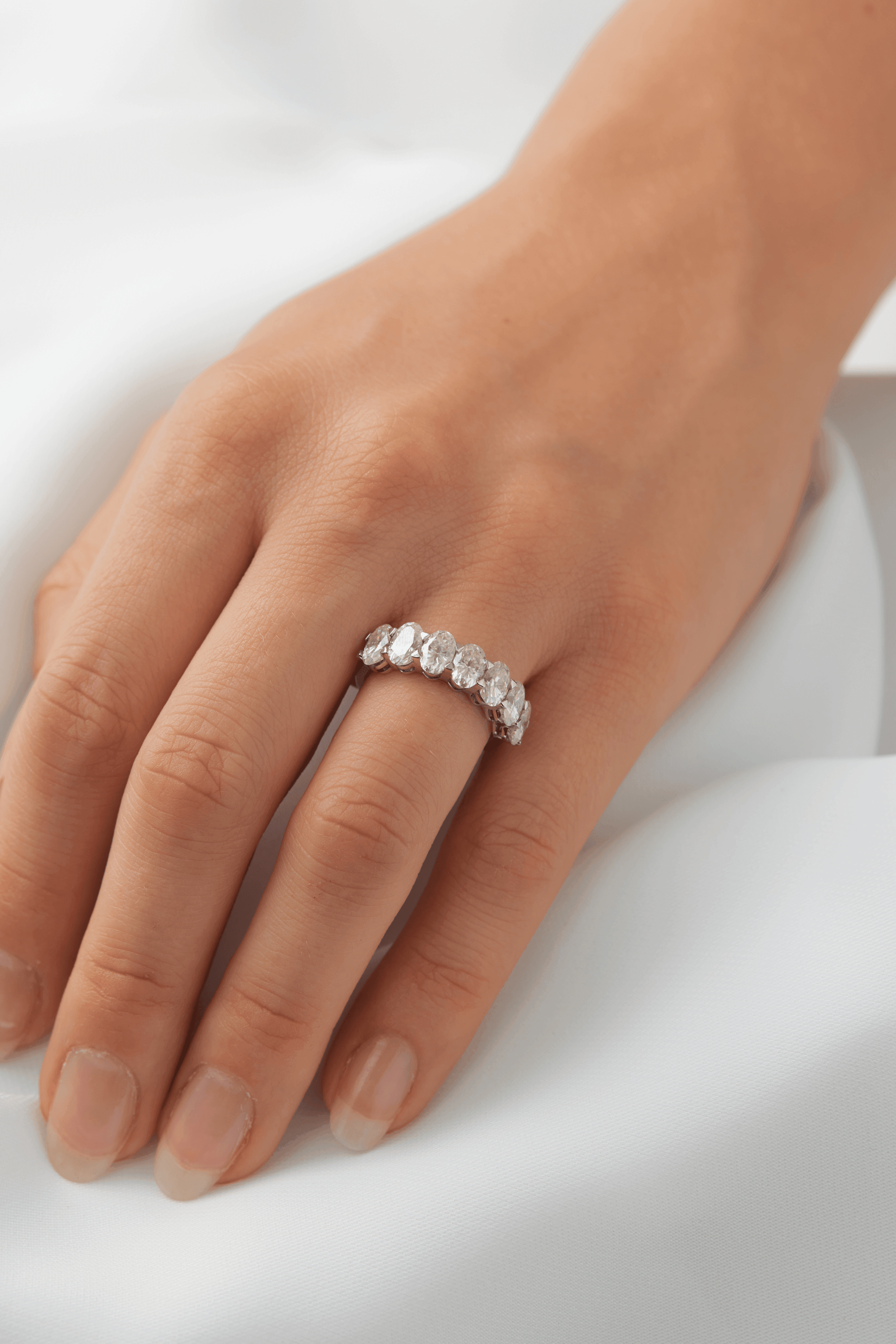 7 Stone Oval Moissanite Ring - Ready To Ship - Moissanite Engagement Rings