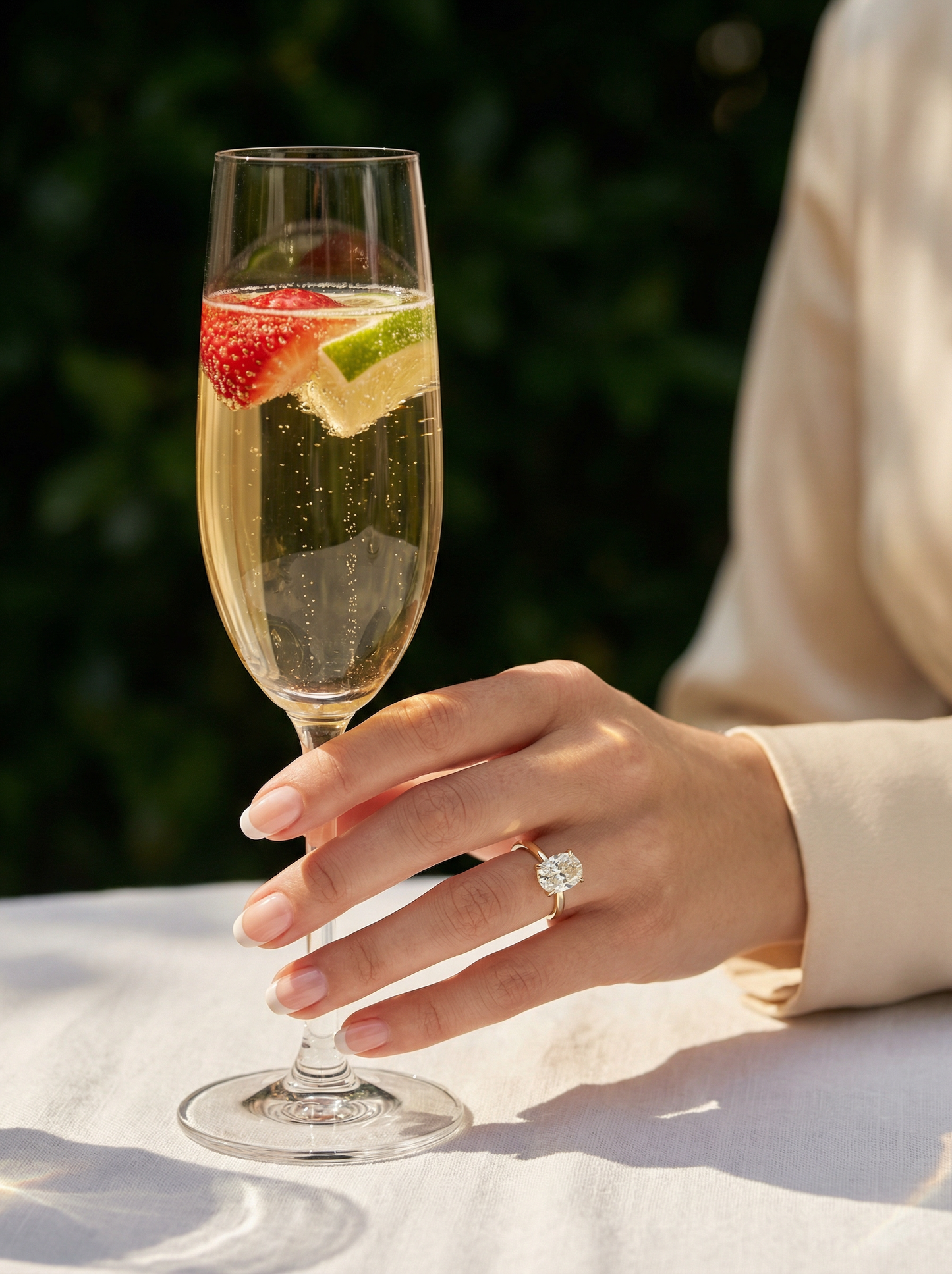 Elongated Cushion Hidden Halo Moissanite Engagement Ring