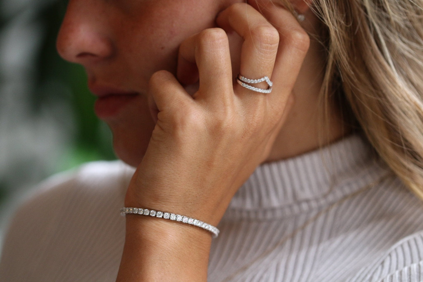 Half Pavè With Peak Diamond Wedding Band - Moissanite Engagement Rings