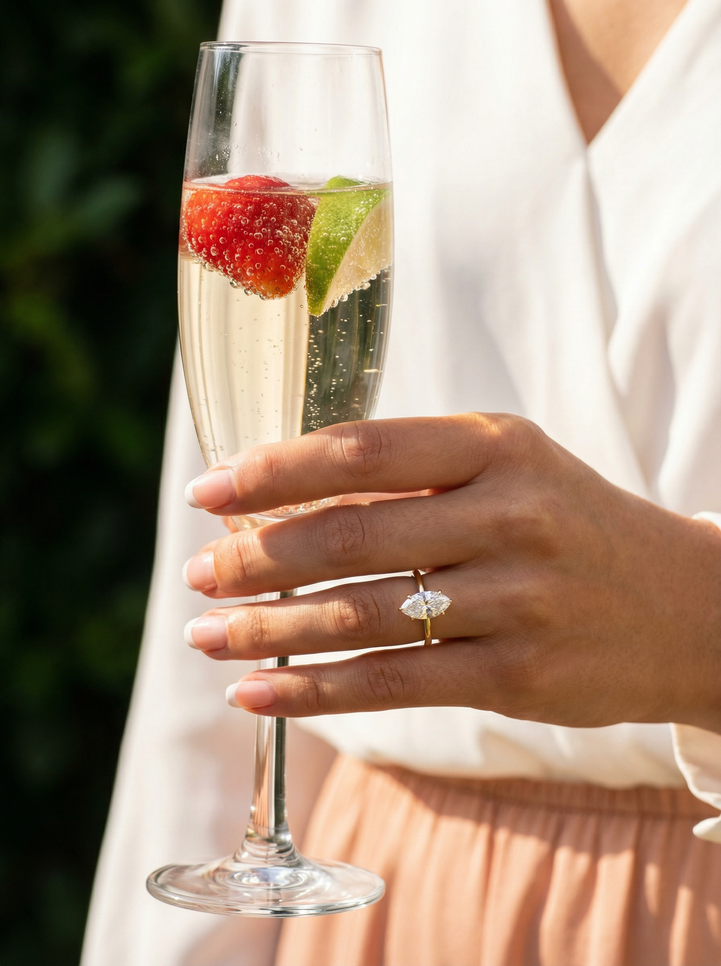 Marquise Hidden Halo Diamond Engagement Ring