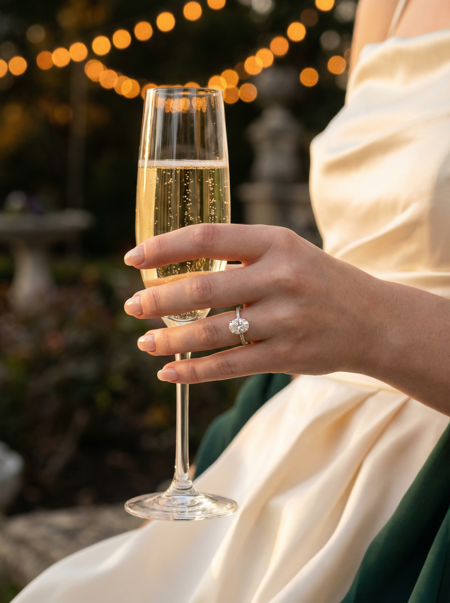 Oval Full Pavè Hidden Halo Moissanite Engagement Ring