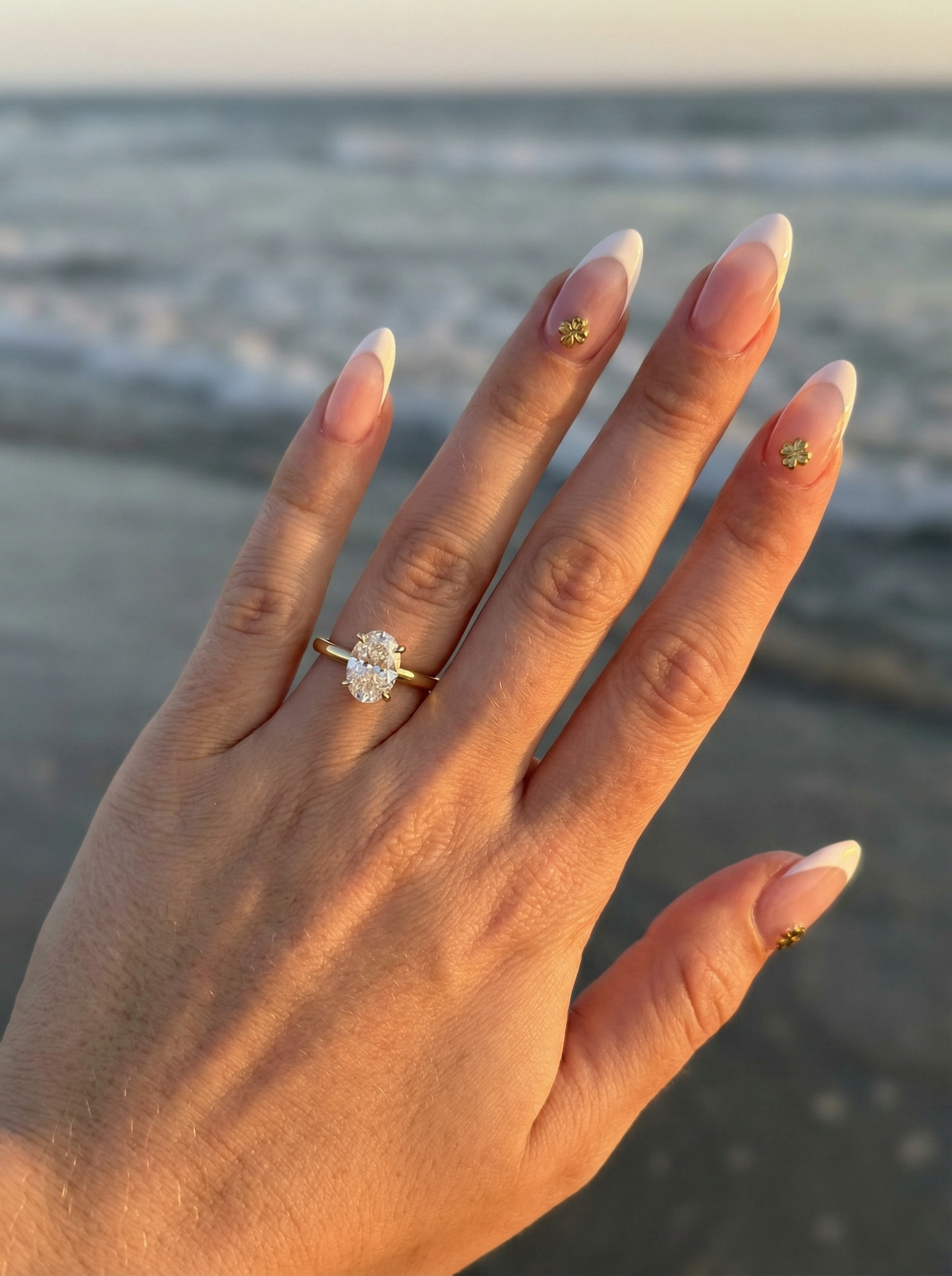 Oval Hidden Halo Moissanite Engagement Ring