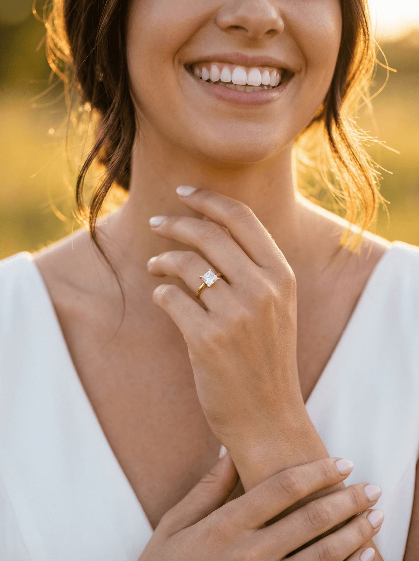 Princess Solitaire Diamond Engagement Ring - Moissanite Engagement Rings