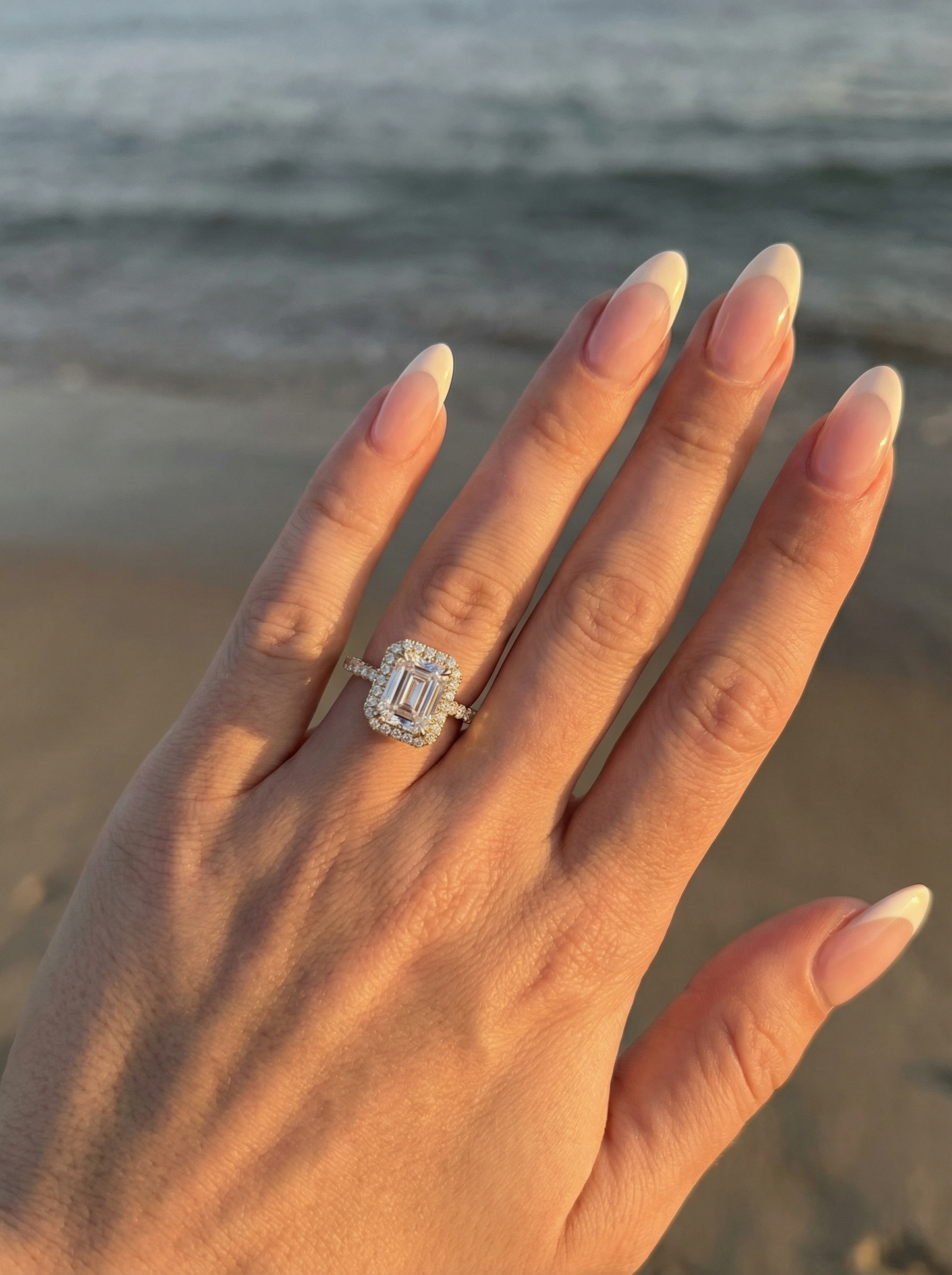 Radiant Halo Full Pavé Moissanite Engagement Ring