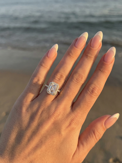 Radiant Halo Full Pavé Moissanite Engagement Ring