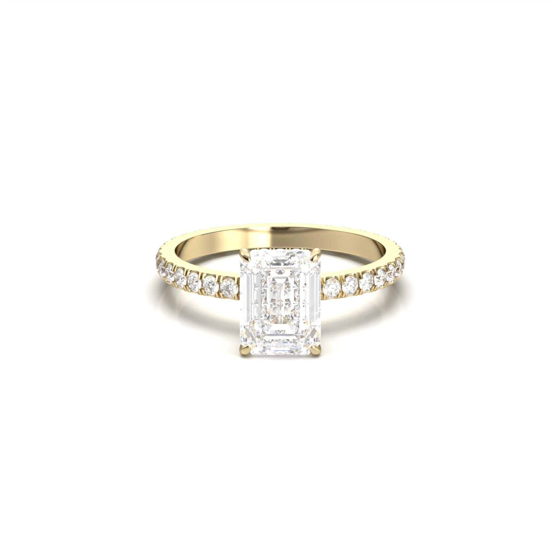 Radiant Hidden Halo Full Pavé Engagement Ring - Guthrie Jewellery