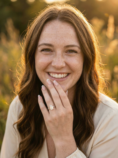 Radiant Hidden Halo Full Pavé Moissanite Engagement Ring