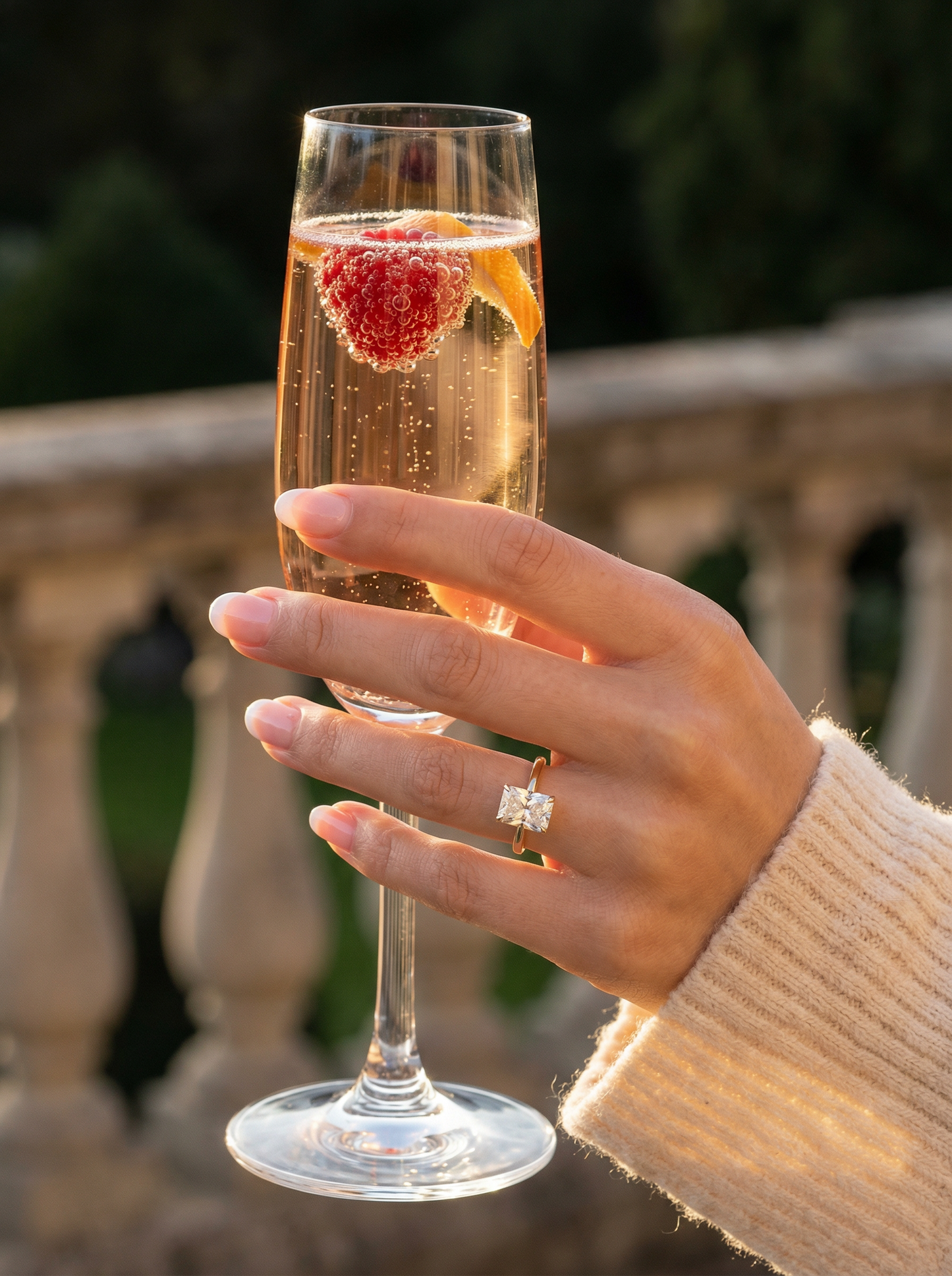 Radiant Hidden Halo Moissanite Engagement Ring