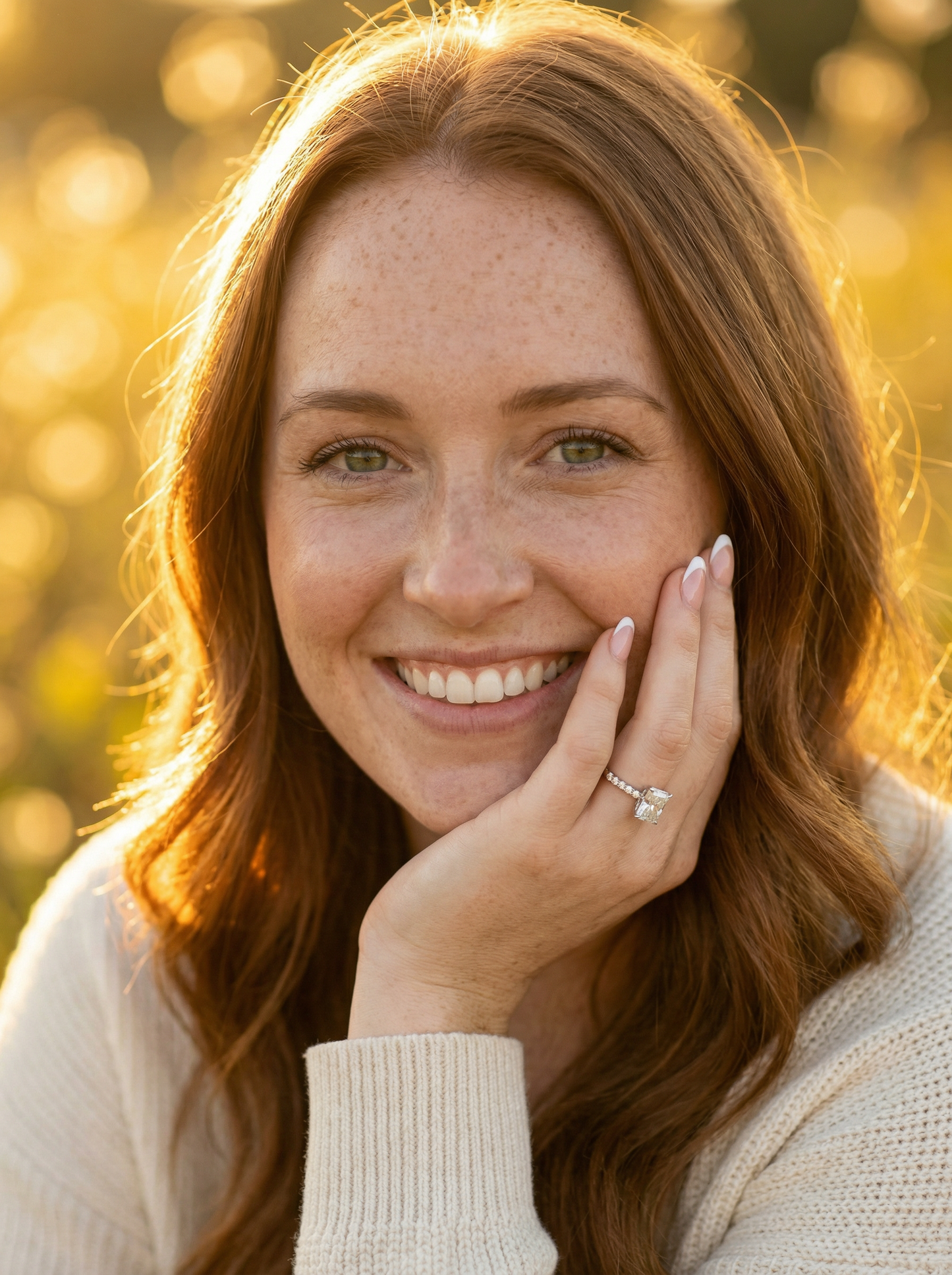 Radiant Hidden Halo & Semi Pave Diamond Engagement Ring