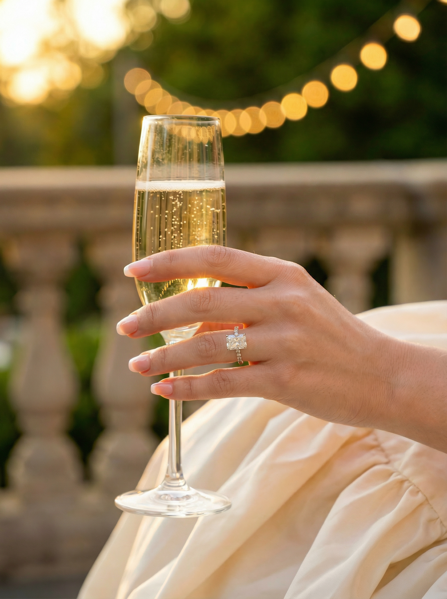 Radiant Hidden Halo & Semi Pave Diamond Engagement Ring