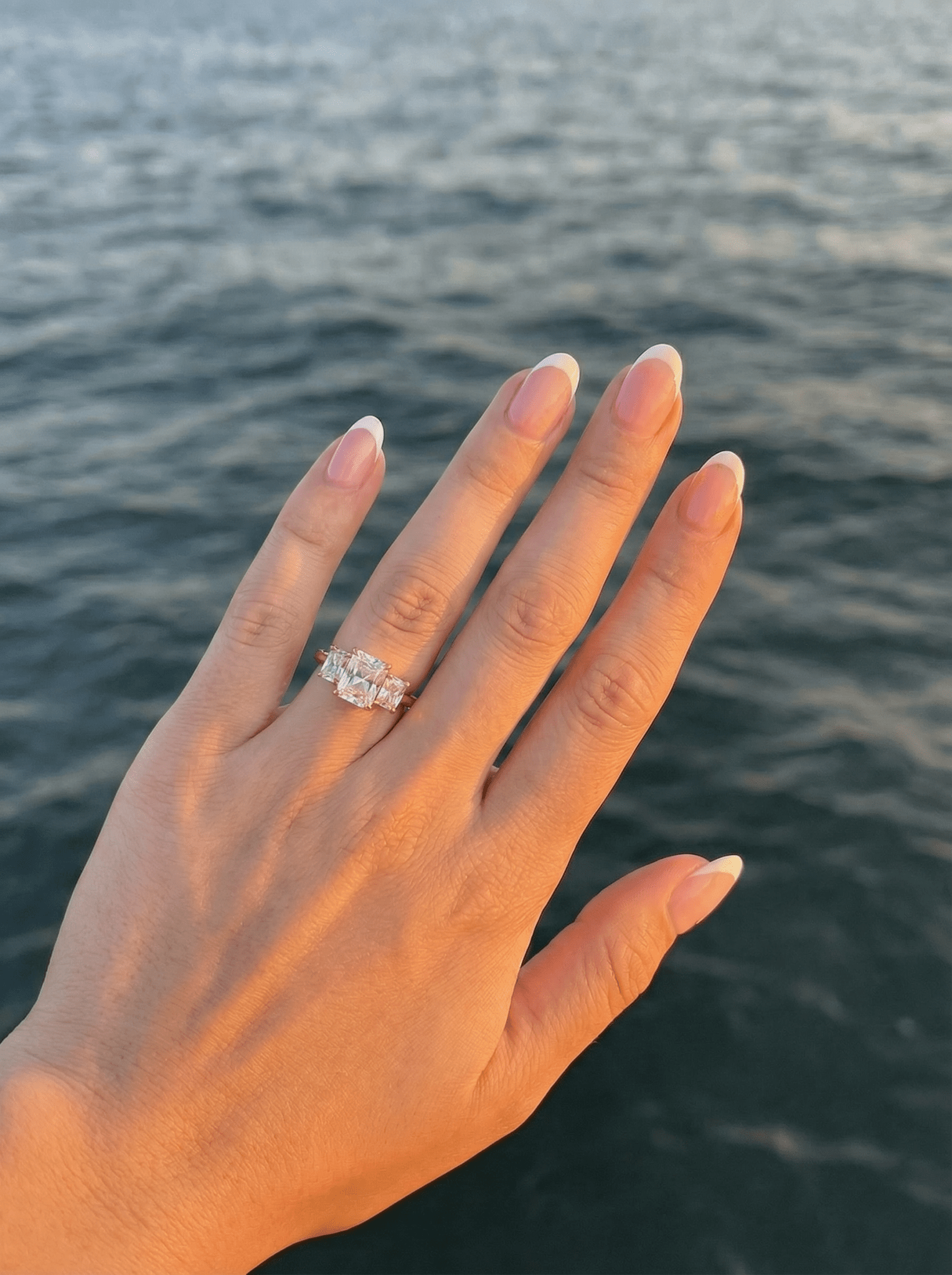 Radiant Trilogy Diamond Engagement Ring - Moissanite Engagement Rings