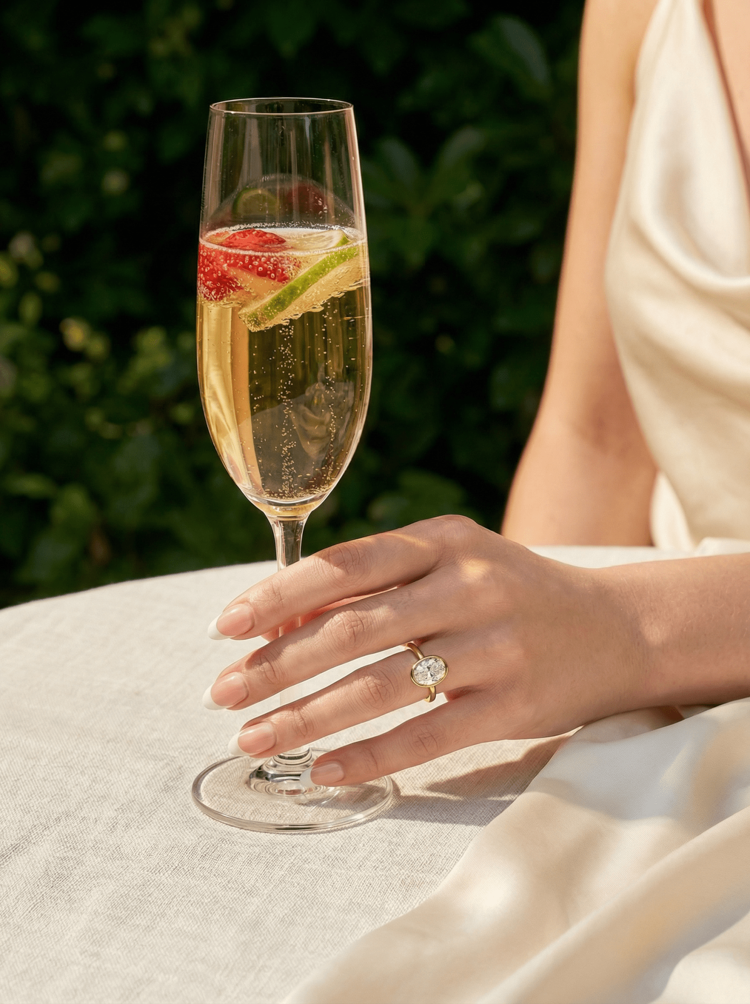Oval Bezel Diamond Engagement Ring - Moissanite Engagement Rings