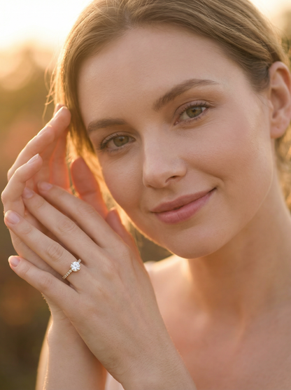 Round Hidden Halo Full Pavè Diamond Engagement Ring