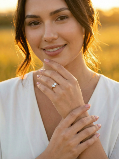 Toi Et Moi Pear & Round Diamond Engagement Ring