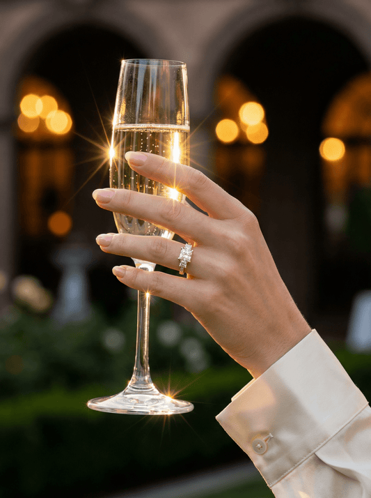 Princess Trilogy Diamond Engagement Ring - Moissanite Engagement Rings