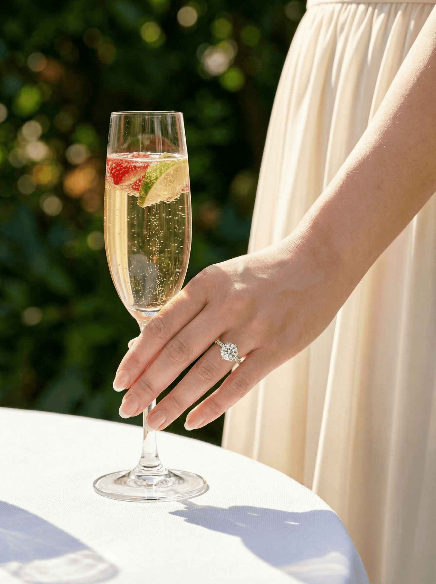 Round Solitaire 6 Claw Half Pavé Diamond Ring - Moissanite Engagement Rings