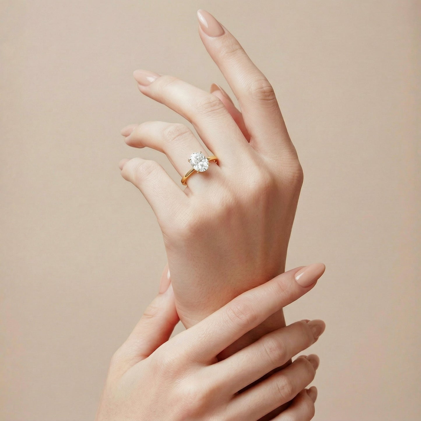 Oval Solitaire Diamond Engagement Ring - Moissanite Engagement Rings