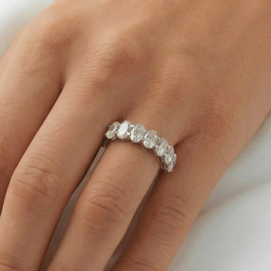 7 Stone Oval Moissanite Ring - Ready To Ship - Moissanite Engagement Rings