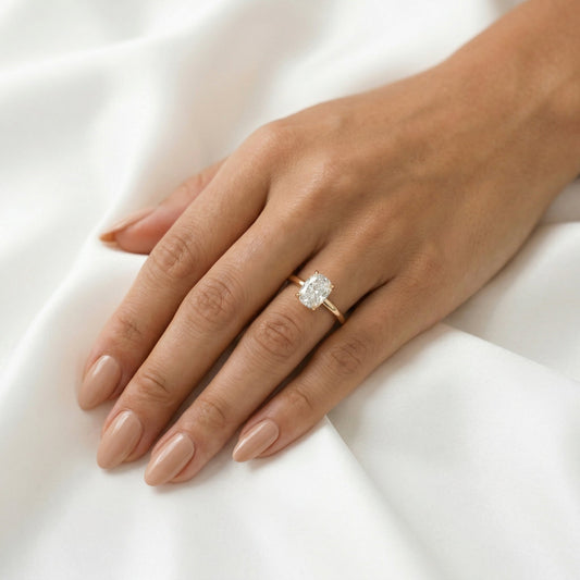 Elongated Cushion Solitaire Moissanite Engagement Ring - Moissanite Engagement Rings