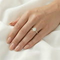 Nora — Oval Half Pavé Moissanite Engagement Ring