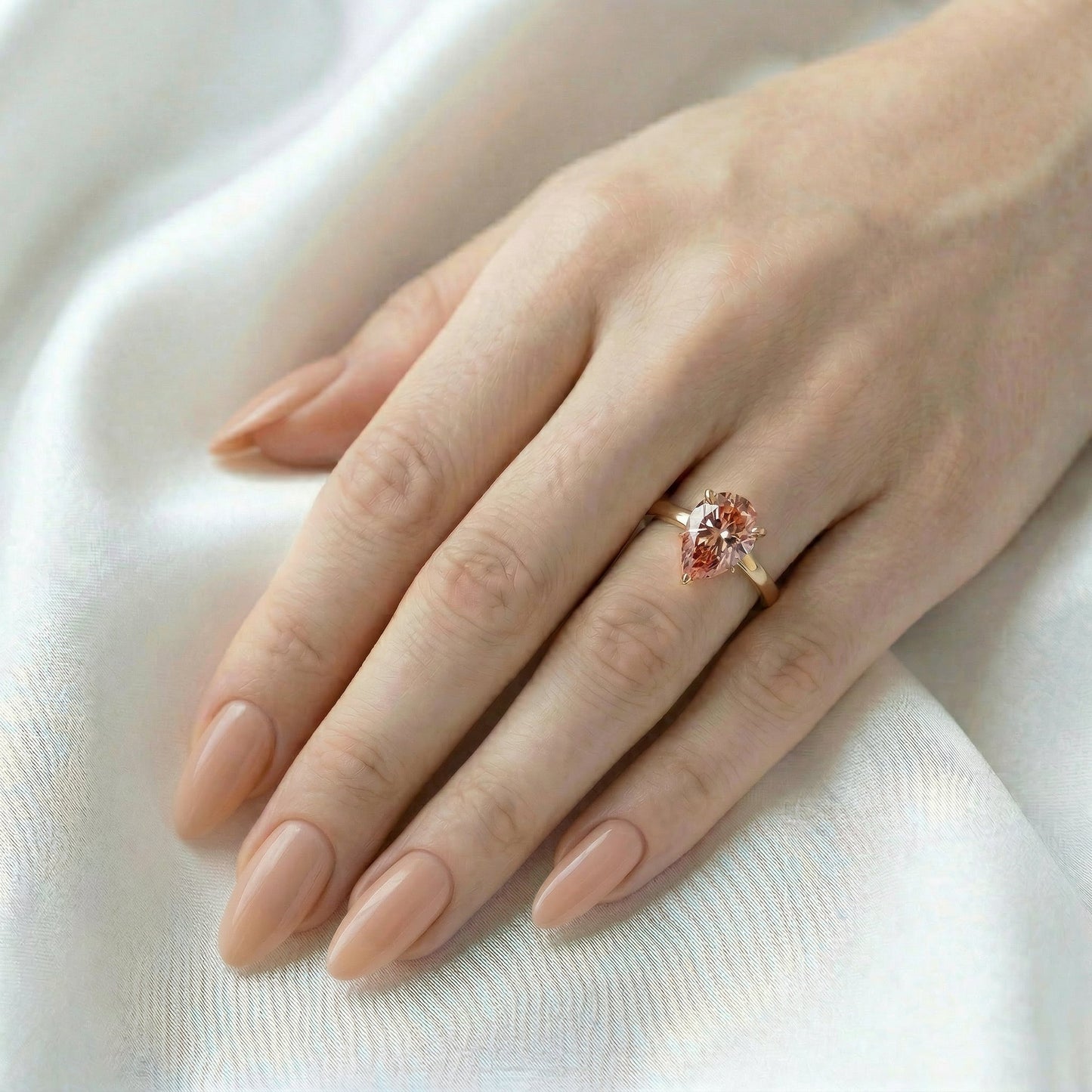 Pear Pink Solitaire Diamond Engagement Ring — Guthrie Jewellery