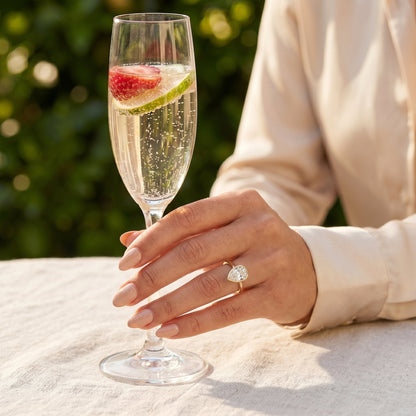 Pear Bezel Moissanite Engagement Ring - Moissanite Engagement Rings