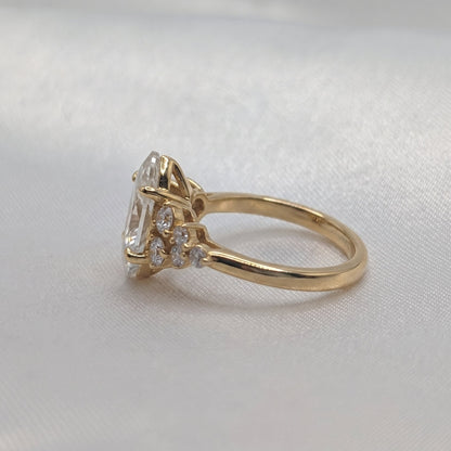 Marquise Cluster Stones Moissanite Engagement Ring - Moissanite Engagement Rings