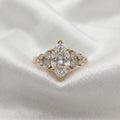 Marquise Cluster Stones Moissanite Engagement Ring
