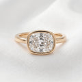 Billie — East West Bezel Elongated Cushion Moissanite Engagement Ring
