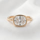 East West Bezel Elongated Cushion Moissanite Engagement Ring - Moissanite Engagement Rings