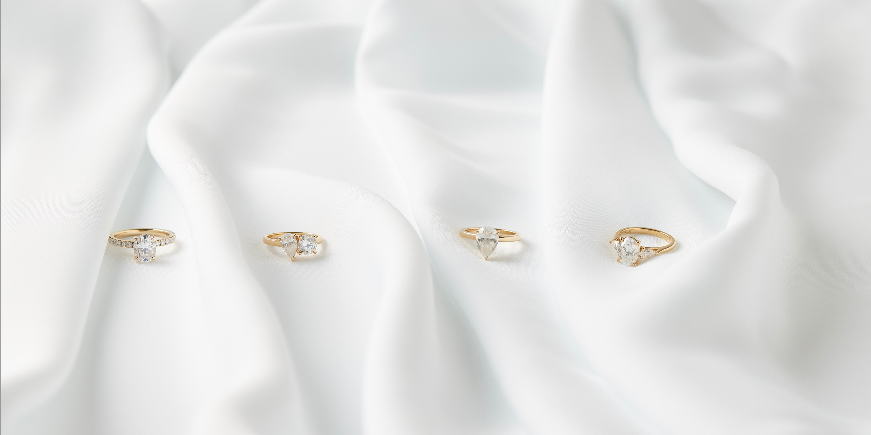 Moissanite engagement ring on model
