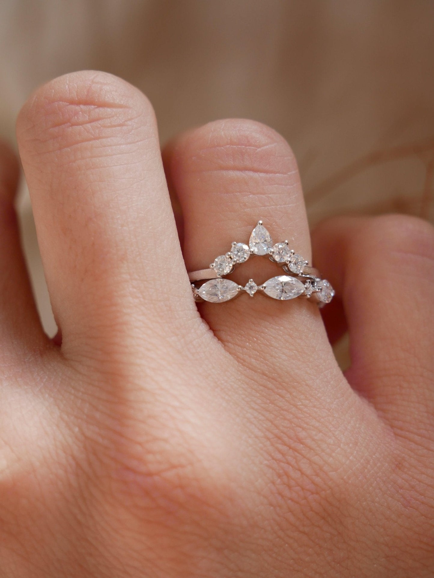 Cluster Diamond Wedding Band - Moissanite Engagement Rings