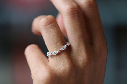 Cluster Diamond Wedding Band - Moissanite Engagement Rings