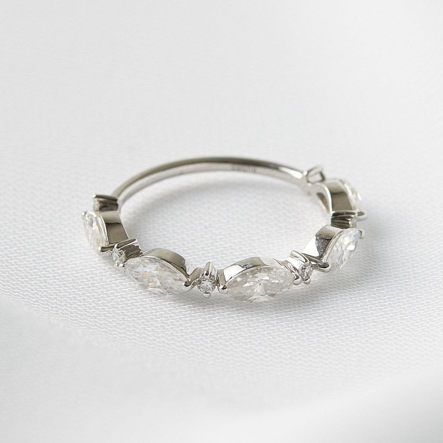 Cluster Diamond Wedding Band - Moissanite Engagement Rings