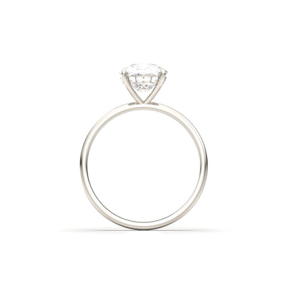 Elongated Cushion Hidden Halo Diamond Engagement Ring - Moissanite Engagement Rings