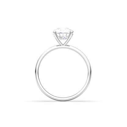 Elongated Cushion Hidden Halo Diamond Engagement Ring - Moissanite Engagement Rings