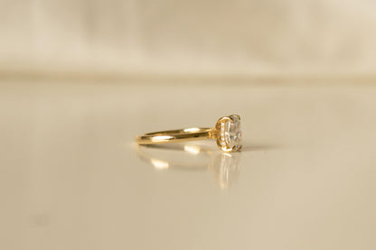 Elongated Cushion Hidden Halo Moissanite Engagement Ring - Ready To Ship - Moissanite Engagement Rings