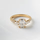 Elongated Cushion Pear Setting 2/3 Pavé Diamond Engagement Ring - Moissanite Engagement Rings