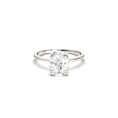 Elongated Cushion Solitaire Diamond Engagement Ring - Moissanite Engagement Rings