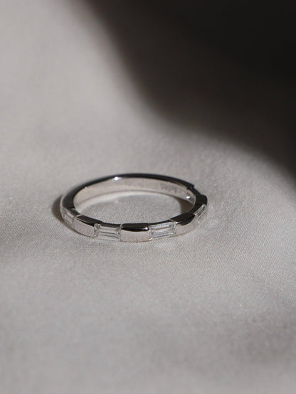 Emerald Diamond Wedding Band - Moissanite Engagement Rings