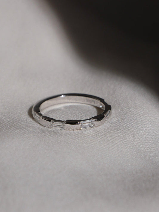 Emerald Diamond Wedding Band - Moissanite Engagement Rings