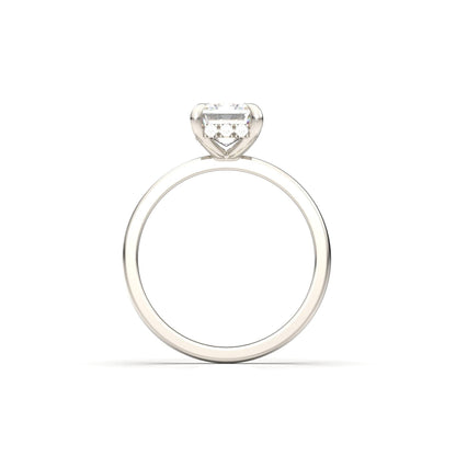 Emerald Hidden Halo Diamond Engagement Ring - Moissanite Engagement Rings