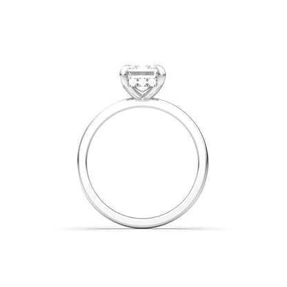 Emerald Hidden Halo Diamond Engagement Ring - Moissanite Engagement Rings