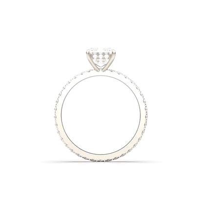 Emerald Hidden Halo With Full Pavé Moissanite Ring - Moissanite Engagement Rings
