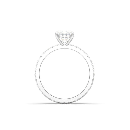 Emerald Hidden Halo With Full Pavé Moissanite Ring - Moissanite Engagement Rings