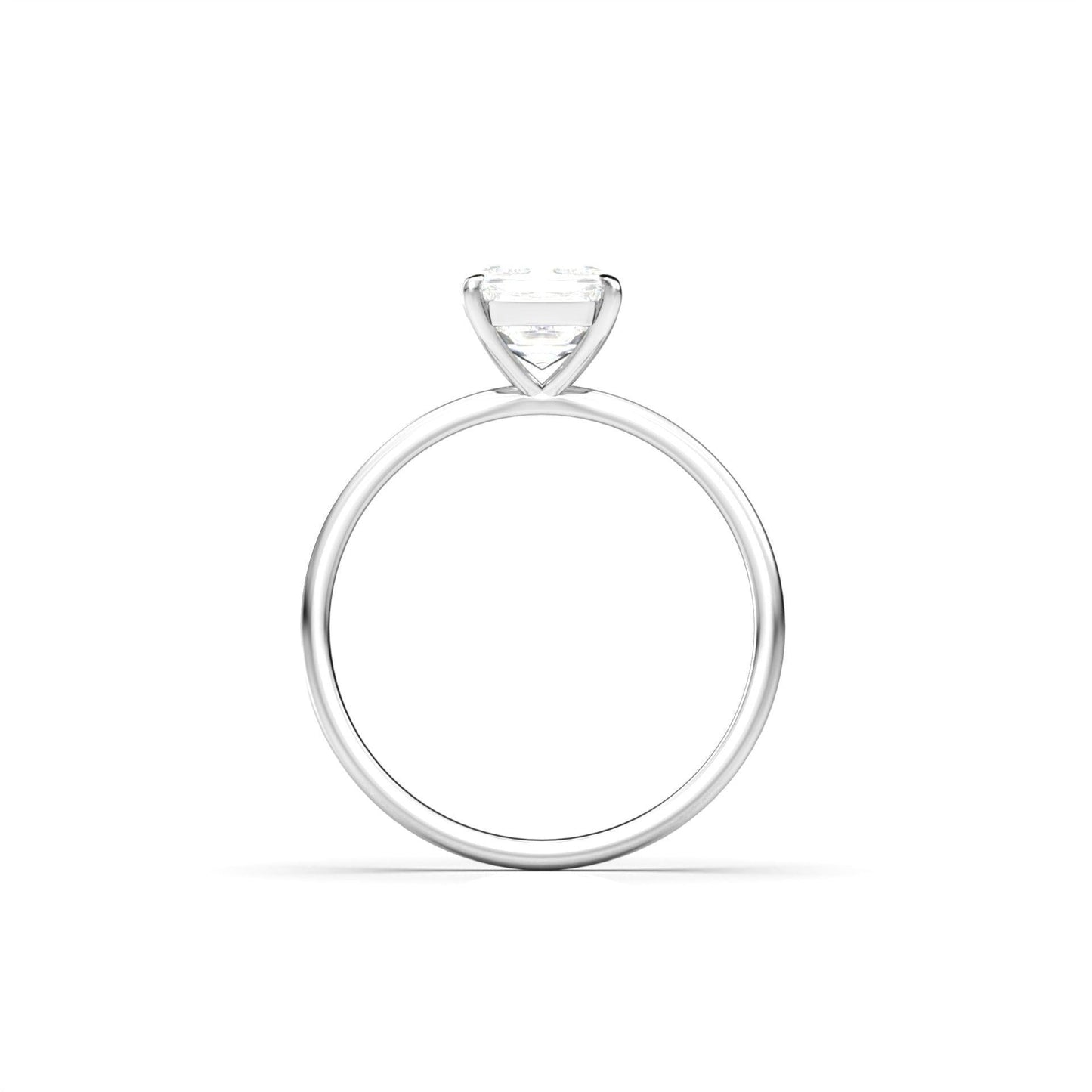 Emerald Solitaire Diamond Engagement Ring - Moissanite Engagement Rings