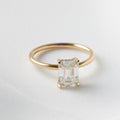 Emerald Hidden Halo Moissanite Engagement Ring